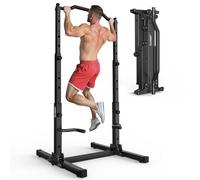 JOROTO Plegable Power Tower Dip Station, Altura Ajustable Estación de Dominadas Independiente, 5 en 1 Estación de Fondos Multifuncional Home Gym Pull Up Station, 172KG Capacidad