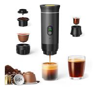 JORPETS Portable Coffee Maker 3 en 1 Espresso Machine USB-C Mini Electric Hot Water Coffee Maker Compatible with Ness-Preso, Dolce-Gusto and Ground Coffee Capsules