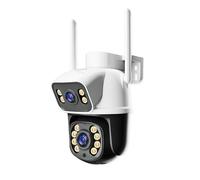 Jortan Tech Cámara de Seguridad Inalámbrica Tipo Domo JTZ-9698QJB con Doble Lente, Zoom Híbrido 8X, Visión Nocturna a Color y Detección de Movimiento Inteligente para Vigilancia Avanzada