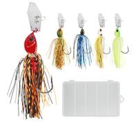 Jortmrd 5 Piece chatterbait Artificial Bait Set 15g chatterbait Pike, Perch Bait, chatterbaits, Artificial Bait for Predator Fishing (Hook Size 3/0)