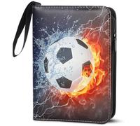 Jortmrd Álbum Fútbol Cartas 50 Páginas 400 Cromos con Cremallera y Asa Album Tarjetas de Futbol para Coleccionistas Niños Carpeta Tarjetas Coleccionables Fútbol Profesional Portátil