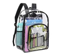 Jortmrd Mochila Transparente Plástica Grande Mochila Escolar PVC Resistente al Agua Bolso Escolar Transparente Mujer para el Día a Día IR a Trabajar Escuela Estadio Supermercado Gimnasio Piscina Playa