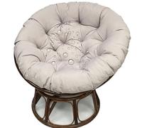 JORTUIO Cojín para Silla Papasan Redondo, Impermeable Cojines Tapizado de Suelo para Silla, Sillón de Poliratán Diámetro 40/50/60/80/100cm,Grosor del 10 cm,Jardín, Balcón Cojín(Gris Claro,110x110cm)