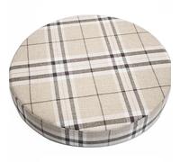 JORTUIO Cojines para Silla Redondos, 30cm/35cm/40/45cm, Almohadilla Antideslizante para Taburete de Silla,Cojín de Asiento Redondos, para jardín, Ordenador,Oficina, Cocina(Checkered,35x35x5cm)
