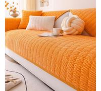JORTUIO Funda Sofa Mascota Antideslizante - Súper Suave, Universal para 1-4 Plazas y Chaise Long, Protector de Sofa para Sala(Naranja,90x180cm)