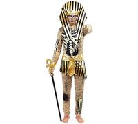 JORXG Disfraz de Faraón para Adulto, Costumes Premium Dorado, Disfraz Egipcio Hombre Adulto, Disfraz Momia para Carnaval Halloween Fiesta Cosplay (S)