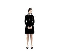 JORXG Disfraz de Miércoles Addams Mujer, Vestido Miércoles Familia Addams Cosplay para Halloween Carnaval Fiesta (M, clasica)