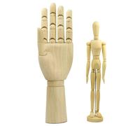 Jorzer 12 Manos de Madera y 8 Figuras de Maniquí de Dibujo de Madera de Artista Muñecas de Personas Humanas Figura Posable 2 Unids/Set para Dibujar Pintar Bocetos Productos DE Oficina.