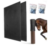 Jorzer 2 uds Poste rascador para Caballos tapete de plástico Suave de 14x12 Pulgadas Cepillo para rascar Ganado para pequeños Animales de Granja Cabra Oveja Vaca Suministros para Mascotas..