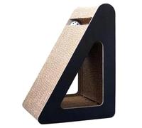 Jorzer Cardboard Cat Scratcher 9x11x15in Interugated Interactive Cat Renching Post Rampa de Juguete Triangular con Bolas giratorias Alivia estrés SCRING Curso Curvo REVERSIVO CARJETER CARJETER.