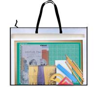 Jorzer Case de Cartera de Arte, Carpeta de Arte de Cremallera de 19x25, Bolsa de Cartera de Malla Impermeable, Caja de Transporte portátil y Liviana, Bolso de Almacenamiento.