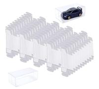 Jorzer Caso de exhibición de automóvil Modelo 100pcs 1.6x3.2x1.2 en la Caja acrílica Estuche a Prueba de Polvo Transparente PVC Modelo Resistente a los Impactos Clases para colectibles.