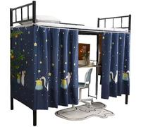 Jorzer Cortinas para litera 2 Paneles 79 x 45 Pulgadas con diseño de Gato recogiendo Estrellas con Ojales Anilla y Cuerda para 3 Lados Ideales para dormitorios.
