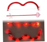 Jorzer Disfraz de Cupido con Arco y Flecha iluminados con Cintas Suaves de corazón, Decoraciones para el día de San Valentín para Eventos temáticos de Amor, Fiestas navideñas, 14, 6 Pulgadas..