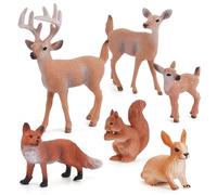 Jorzer Figuras de Animales del Bosque Figuras de Animales de plástico realistas Aprendizaje de en Miniatura educativos para proyectos científicos Adornos para Pasteles Fiesta de cumpleaños Favo.
