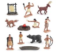 Jorzer Figuras de nativos Americanos, Juego de Figuras de decoración de nativos Americanos Indios Powhatan para niños Educación histórica Proyecto Escolar Decoración Juguetes de cumpleaños Juegos..