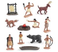 Jorzer Figuras de nativos Americanos Powhatan, Juego de Figuras Decorativas de Indios nativos Americanos, para educación histórica, proyectos Escolares, decoración, Juguetes de Juegos de cumpleaños..