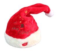 Jorzer Gorro de Papá Noel para cantar y bailar Gorro de Navidad eléctrico de terciopelo de felpa para Navidad Suministros para fiestas de Año Nuevo Gorros de Papá Noel Decoraciones.