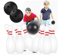 Jorzer Juego de Bolos para niños, 10 Pines de plástico y 2 Bolas Juego de Bolos para niños pequeños, de Actividades en Interiores y Exteriores, Fiesta de cumpleaños educativa para niñas de.