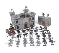 Jorzer Juego de Soldados de Juguete, 104 Piezas/Juego de Juguetes de Soldados Antiguos, Figuras de acción de Hombres del ejército de Caballeros Medievales, ensamblaje único de Modelo de Castillo-