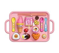 Jorzer Juguete de pudín 1 Juego de alimentación de Juguete de pudín japonés con Cuchara Japonesa con Cuchara, Tenedor, Palillos, Helado, Paleta y Plato, Juego de simulación, Accesorios de Cocina..