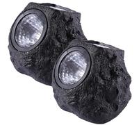 Jorzer Luces Solares De Roca para Exterior 2 PCS Impermeable Realista Piedra Foco Solar con Iluminación LED De Calentamiento Luces Solares De Suelo para Jardín 5,9 X 4,7 X 4,7 Pulgadas
