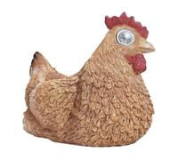 Jorzer Maceta para gallinas de 23x14x15 cm pequeña Maceta Solar con luz en Forma de Ojo Realista y expresiva para Colocar en posición acostada Resistente a la Intemperie de Resina para jardín