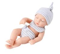 Jorzer Mini muñecas para bebés, Linda muñeca Realista para recién Nacidos de 7 Pulgadas, muñeca pequeña de Vinilo Suave con Ropa a Rayas, Mini muñecas de Silicona portátiles para Regalos-