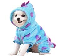 Jorzer Ropa para Gatos, Divertidos Trajes de Dinosaurio para Perros con Sombrero, Ropa de Felpa cálida para Mascotas para Cachorros pequeños y Gatitos Que pesan Entre 10 y 14 kg, para Gatos.