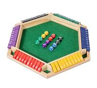 Jorzer Shut The Box Game Juego de Dados de Madera Shut The Box para 6 Jugadores, Juguete de Estrategia de Madera clásico Educativo para niños y Adultos..