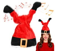 Jorzer Sombrero de Navidad para cantar y bailar, gorro de Papá Noel en movimiento, gorro de juguete de felpa musical para adultos y niños, suministros para fiestas