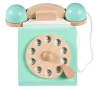 Jorzer Teléfono Retro clásico de Madera Realista teléfono Vintage Divertido Juego de simulación Interactivo Aprendizaje Viejo para niños niñas niños Regalos Azul Juguetes y Juegos.