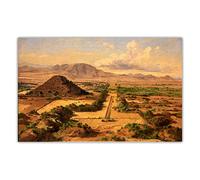 Jose Maria Velasco Pintura famosa "La pirámide del sol en Teotihuacan" Lienzos, arte de pared para decoración de sala de estar Cuadro 40x60cm(16x24in) Sin marco