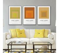 Josef Albers - Póster de exposición de Josef Albers en lienzo para pared, pintura abstracta amarilla, impresiones de Josef Albers para decoración del hogar, 40 x 60 cm, sin marco
