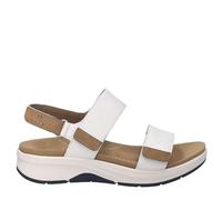 Josef Seibel Estelle 04 Piel Blanca: Sandalia Mujer Con cierre de gancho y bucles, Plantilla Anatómica Extraíble, Suela Goma Y Tacón 3,5 Cm. Cómoda, Minimiza Rozaduras. talla numeric_40