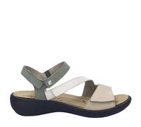 Josef Seibel Ibiza-02 Piel Verde (kaki). Sandalia Ligera, Cuña 2,5 Cm, Plantilla Anatómica Extraíble Y cierre de gancho y bucle: Ajuste Cómodo Y Sin Rozaduras. talla numeric_38