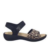 Josef Seibel Ibiza-13 Piel Leo Negro: Sandalia De Piel Nubuck Con cierre de gancho y bucles, Plantilla Anatómica Extraíble Y Suela Pu Ligera. Cuña 2,5 Cm. Cómoda Al Ponérselas. talla numeric_39