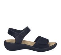 Josef Seibel Ibiza-13 Piel Negra: Sandalia Nubuck Negro Con cierre de gancho y bucle, Plantilla Anatómica Extraíble, Suela Pu Ligera Y Cuña 2,5 Cm. Cómoda Y Versátil. talla numeric_37