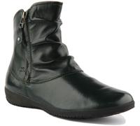 Josef Seibel Naly 24 Cuero Suave Fruncido Cremallera Mujer Botas En Chocobrown