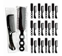 JoseHana Juego de 50 peines y cepillos para el pelo para personas sin hogar, cepillos de pelo negro ligeros envueltos individualmente para mujeres y niños, cabello rizado y liso, hotel, viaje