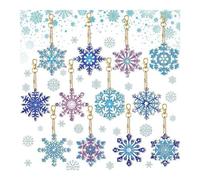 Joselin 12 Piezas DIY Pintura de Diamante de Nieve MarcapáGinas Kit de Material Kits de de Mosaico de Diamantes Colgante Hecho a Mano,A