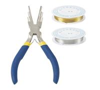 Joselin 2 Rollos de Alambres para Abalorios de Joyería, Alambre de Cobre Flexible de Calibre 20 con Alicates de 1 Pieza, Alambre de Cobre para Abalorios Resistente Al Deslustre