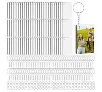 Joselin 270 Piezas en de de Sublimación Rectangular de Doble Cara, Accesorios de Llaveros de Sublimación Rectangular de Tablero de Densidad