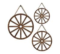 Joselin 3 Ruedas de Madera para Decoración de Pared, de 30,5 cm, 25,4 cm y 20,3 cm, Estilo Rústico para Jardín, Hogar y Bar.