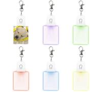 Joselin 6 Piezas Sublimación Llaveros en Impresión por Transferencia de Llaveros Acrílicos LED Llaveros Iluminados Colgante, Rectangular