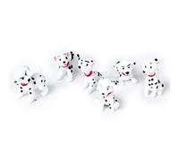Joselin 6Pcs De Conjunto De Perros Manchados en Miniatura con Diferentes Posturas para Decoración De Jardín De Muñecas y Hadas