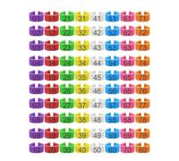 Joselin 80 anillos para patas de pollo de 16 mm en 8 colores, 01 - 80, numerados, para identificación, colgante de pata de pato