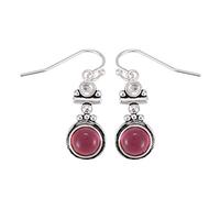 Joselin Aretes De Pendiente De Metal Plata De Palacio Vintage Rojo De Vino De Mujer