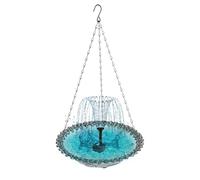 Joselin Baño para Pájaros Colgante con Fuente Solar Fuentes Solares para Baño de Pájaros Baños para Pájaros Colgantes para Exteriores Gris