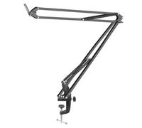 Joselin Brazo de micrófono de 50 cm con soporte de mesa para podcasts, videojuegos, radio y audio de estudio, F